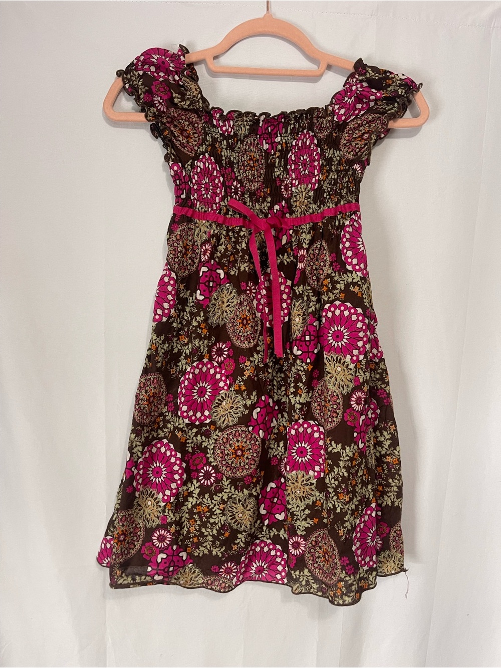 Y2K kids Speechless floral brown dress size 8 cotton
